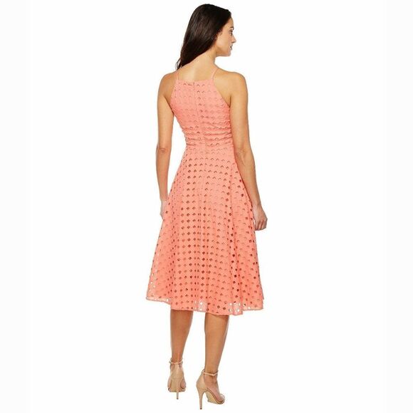 New! CECE by Cynthia Steffe Women's Eyelet Lace Cotton Midi Dress Size 0 Peony - Picture 4 of 6